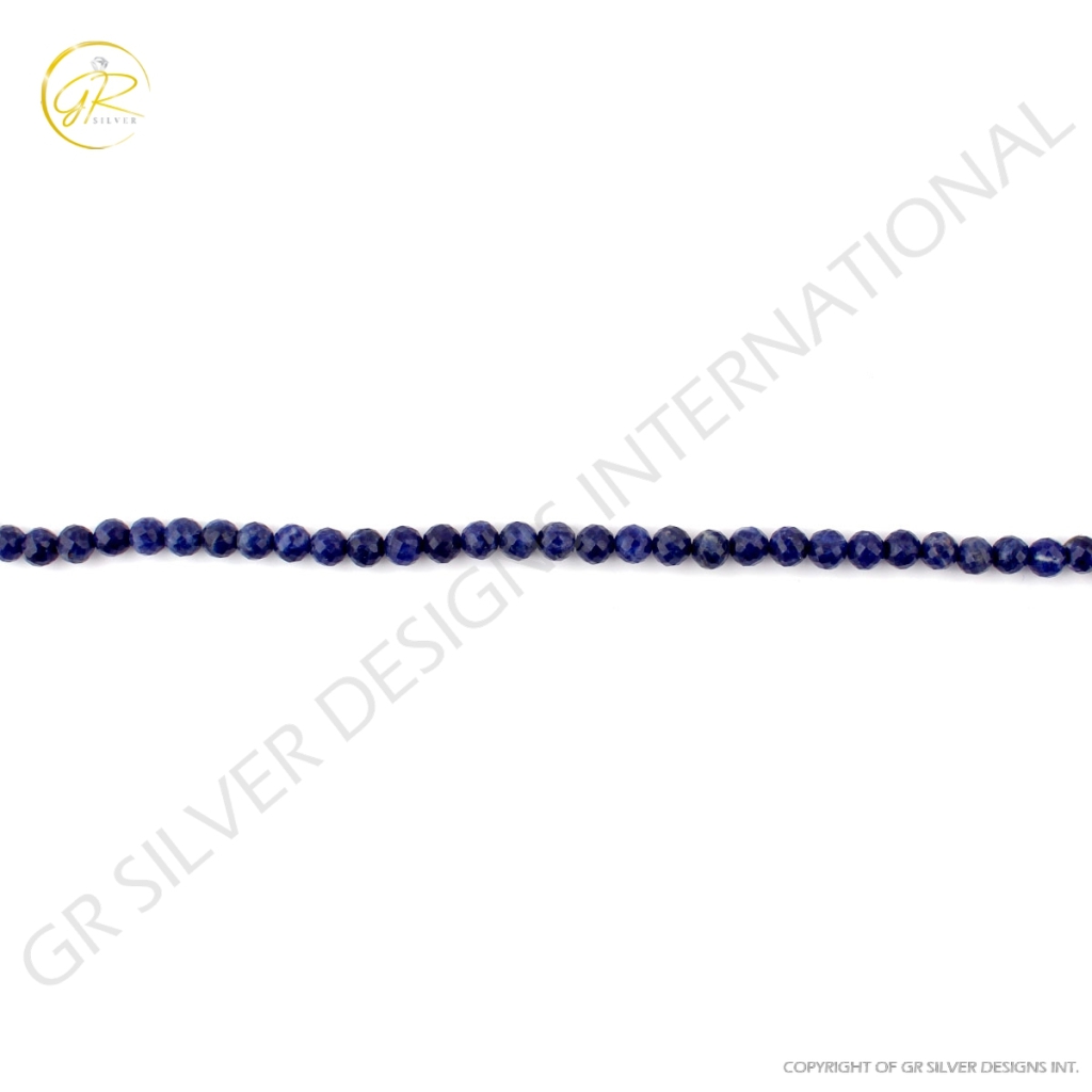 Natural Sodalite Faceted Balls 6-7mm Gemstone Strands Beads