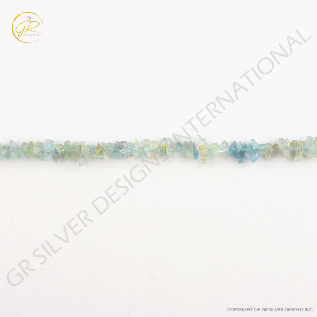 Natural Aquamarine Mix Size Uncut Gemstone 9 Strands Beads 16"