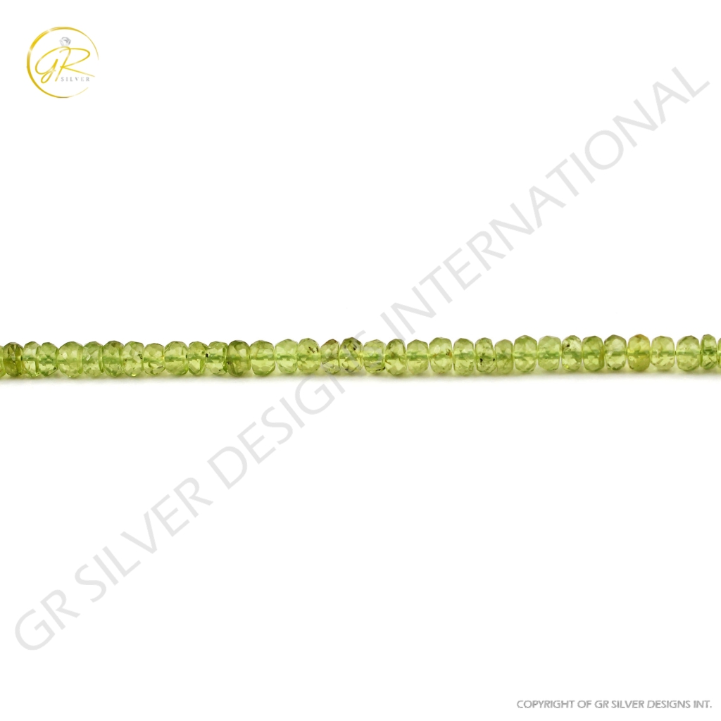 Natural Peridot Round Faceted Beads Loose Gemstone