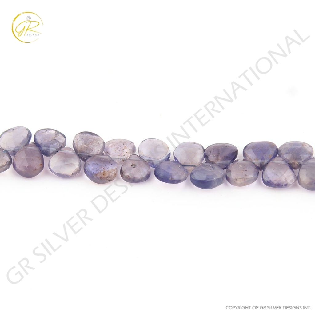 Iolite 4-8mm Heart Shape Faceted Beads For Jewelry Making