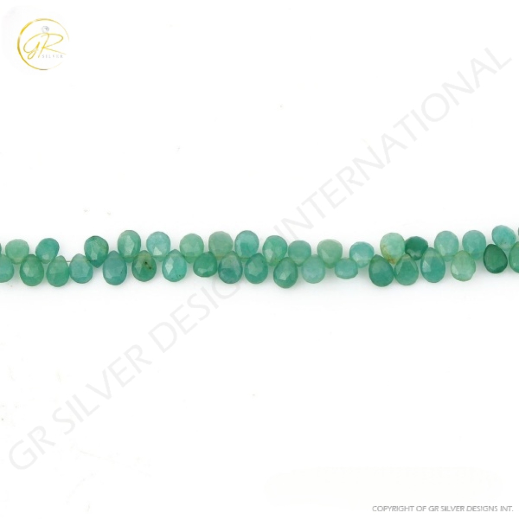 Quartz Beads, Green Quartz Pear Shape Gemstone Beads 9mm Approx 17 Strands