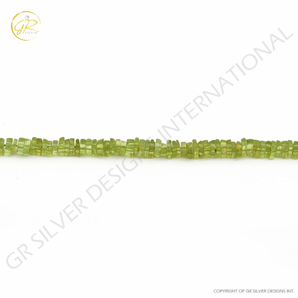 Top Quality Peridot Handmade Square Gemstone Beads For Jewelry