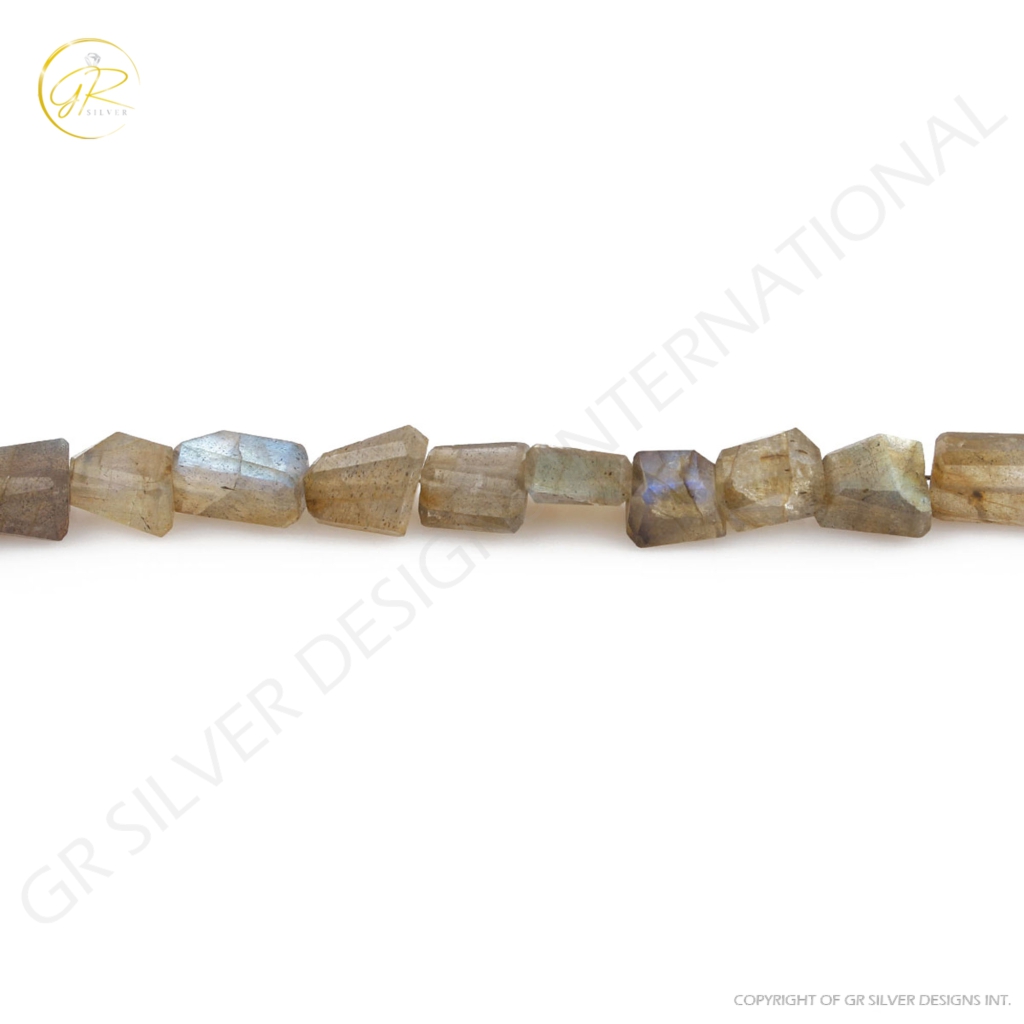 Natural Labradorite Faceted Tumbles Shape Gemstone Beads 690Carats, Labradorite Beads