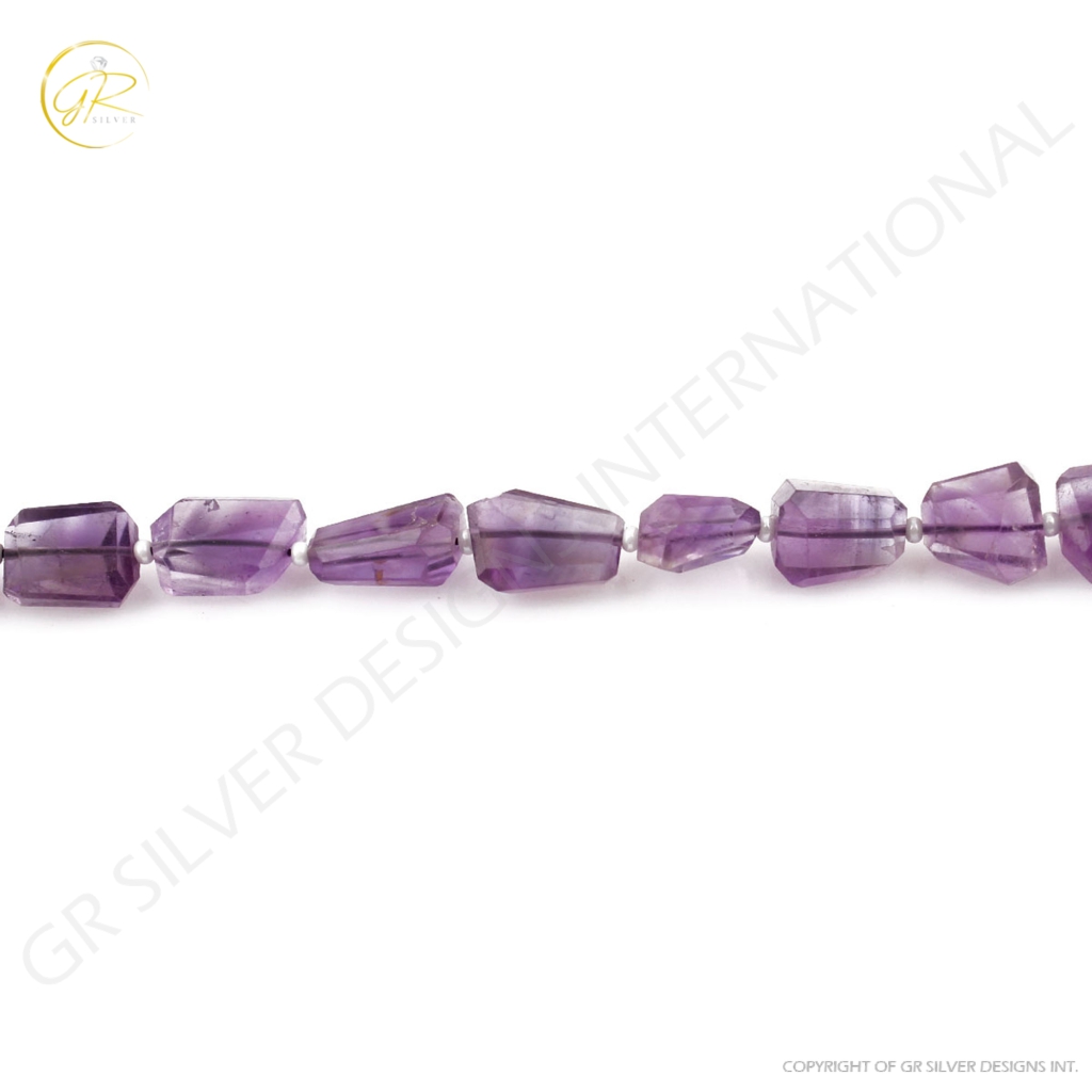 Natural Amethyst handmade faceted Tumbles shape Gemstone Beads 7-15mm 867Carats