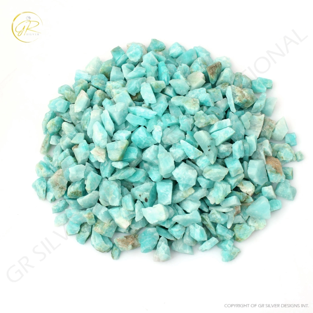 Natural Blue Amazonite Rough Loose Mineral Gemstone