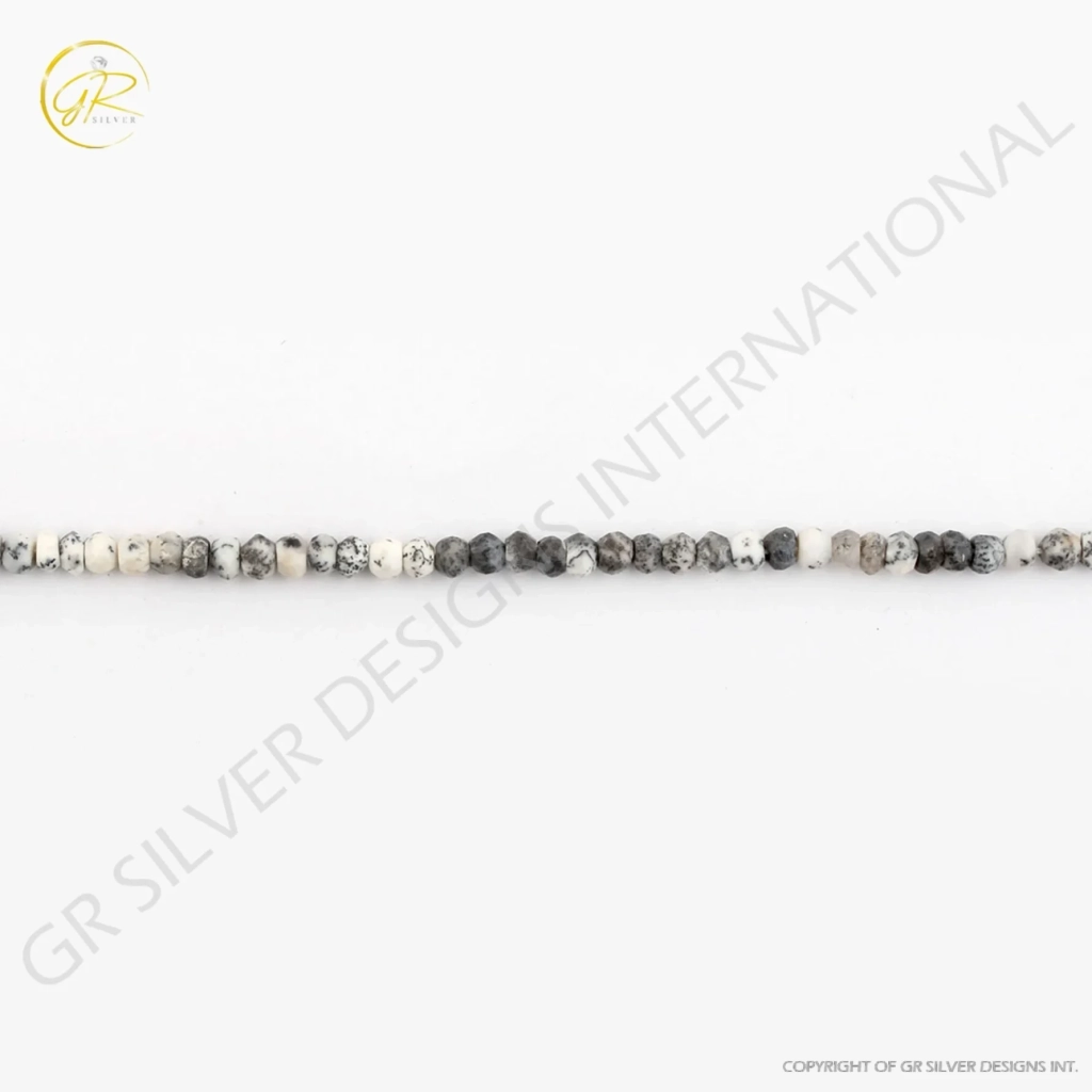 Dendrite Opal Faceted 4-5 mm Round Gemstone Beads 13 Inch