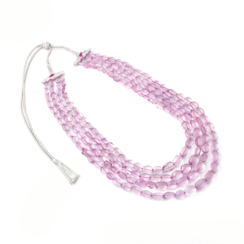 Pink Amethyst Beaded Necklace, Nugget Shape 9-16mm Approx.
