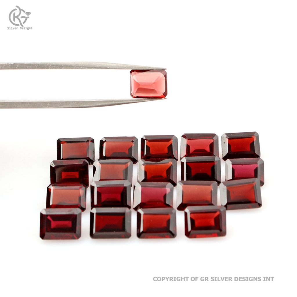 Natural Garnet 6x8mm octagon Loose Gemstone