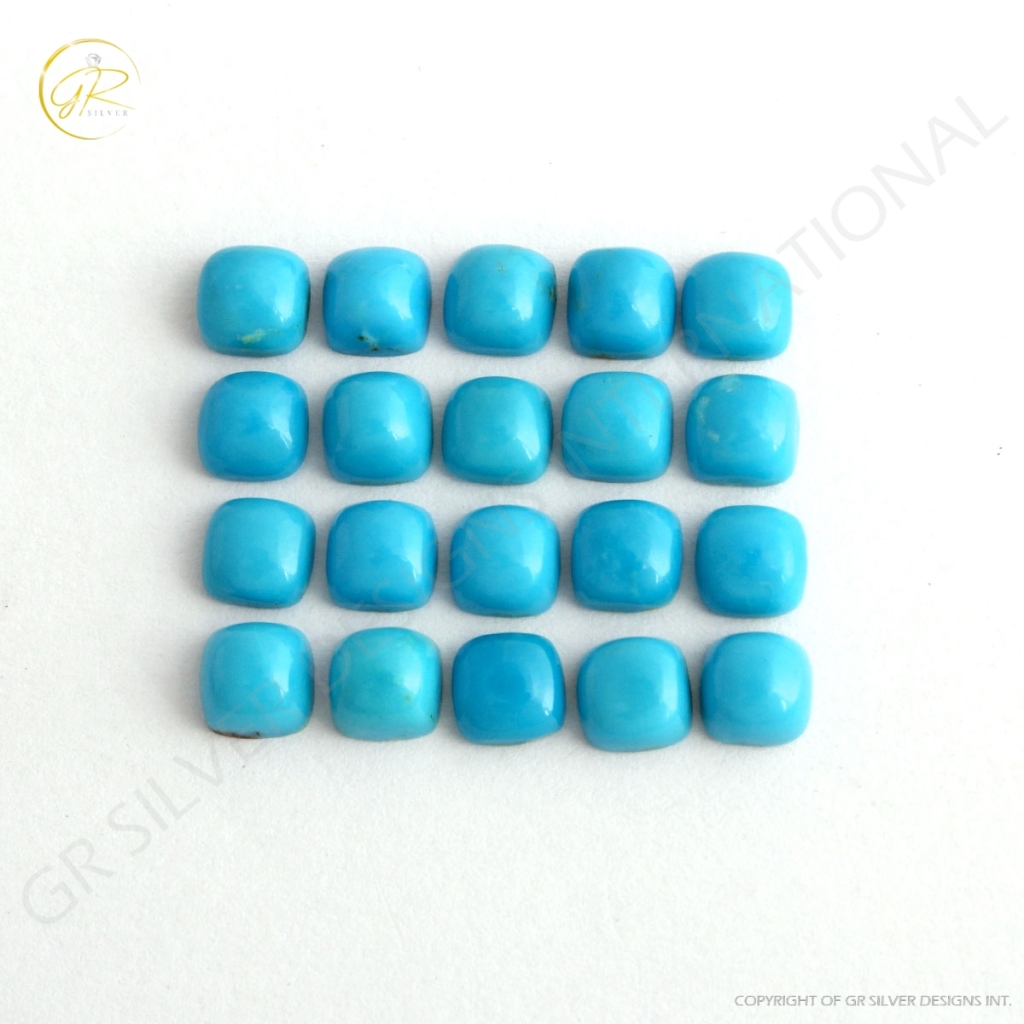 Natural American Turquoise Cushion Loose Gemstone 6x6mm