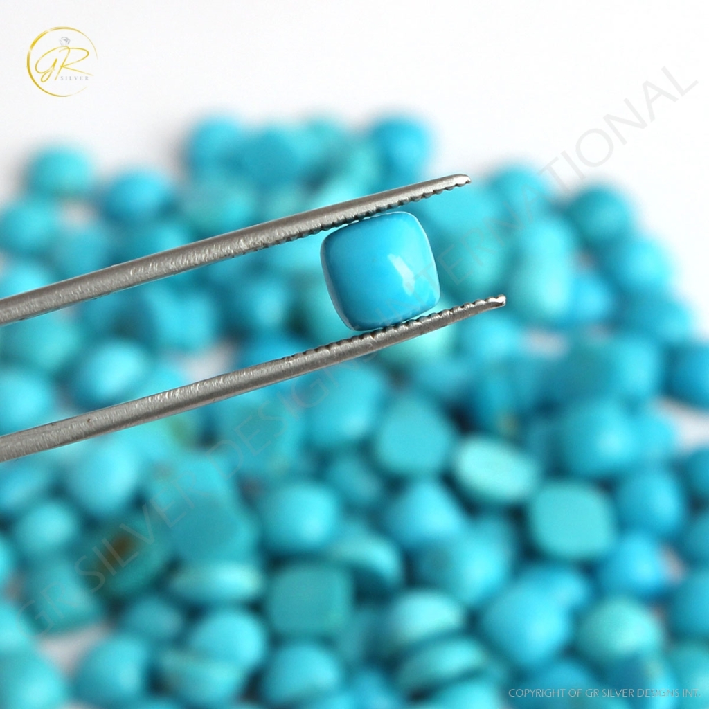 Natural American Turquoise Cushion Loose Gemstone 6x6mm