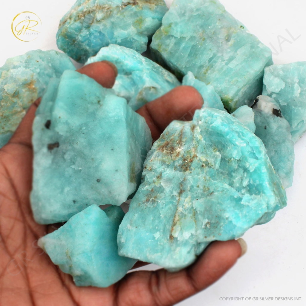 Natural Amazonite Rough Loose Mineral Gemstone