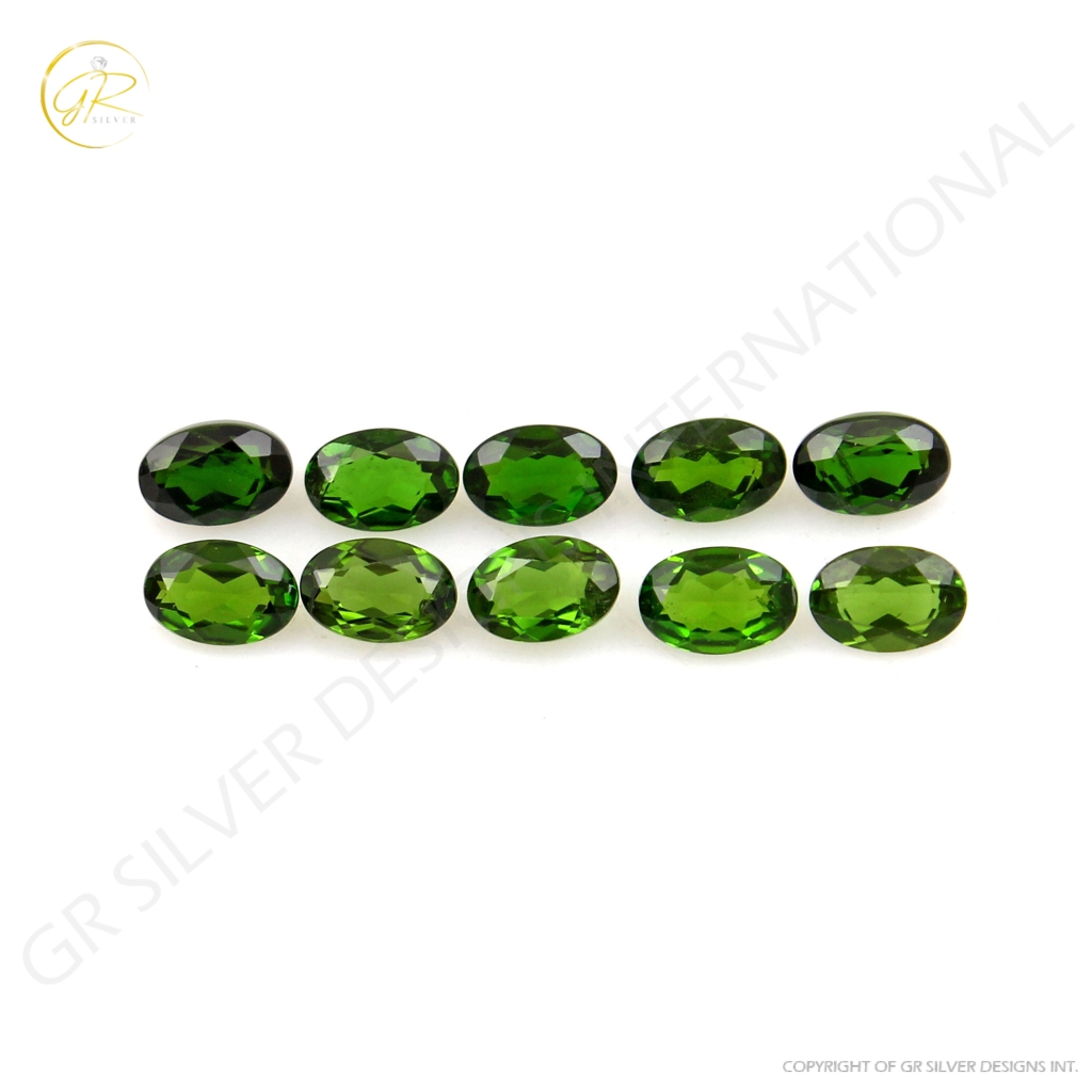 4x6mm Oval Natural Chrome Diopside Loose Gemstone