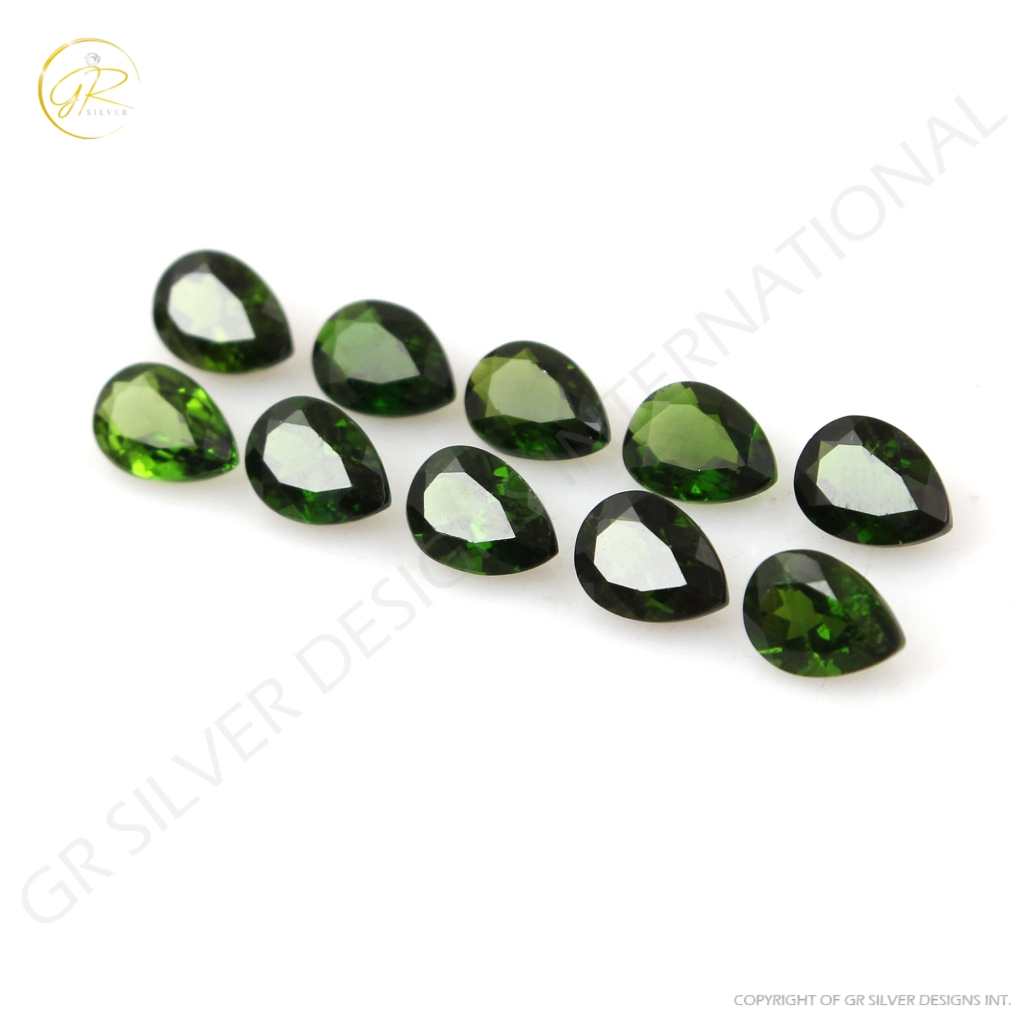 Pear Chrome Diopside 5x7mm Loose Gemstone