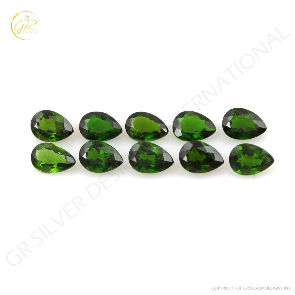 Pear Chrome Diopside 5x7mm Loose Gemstone