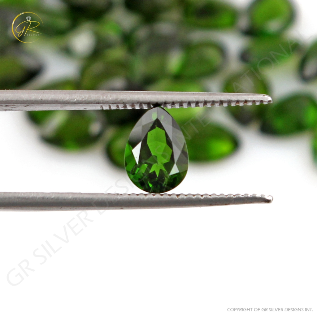 Pear Chrome Diopside 5x7mm Loose Gemstone