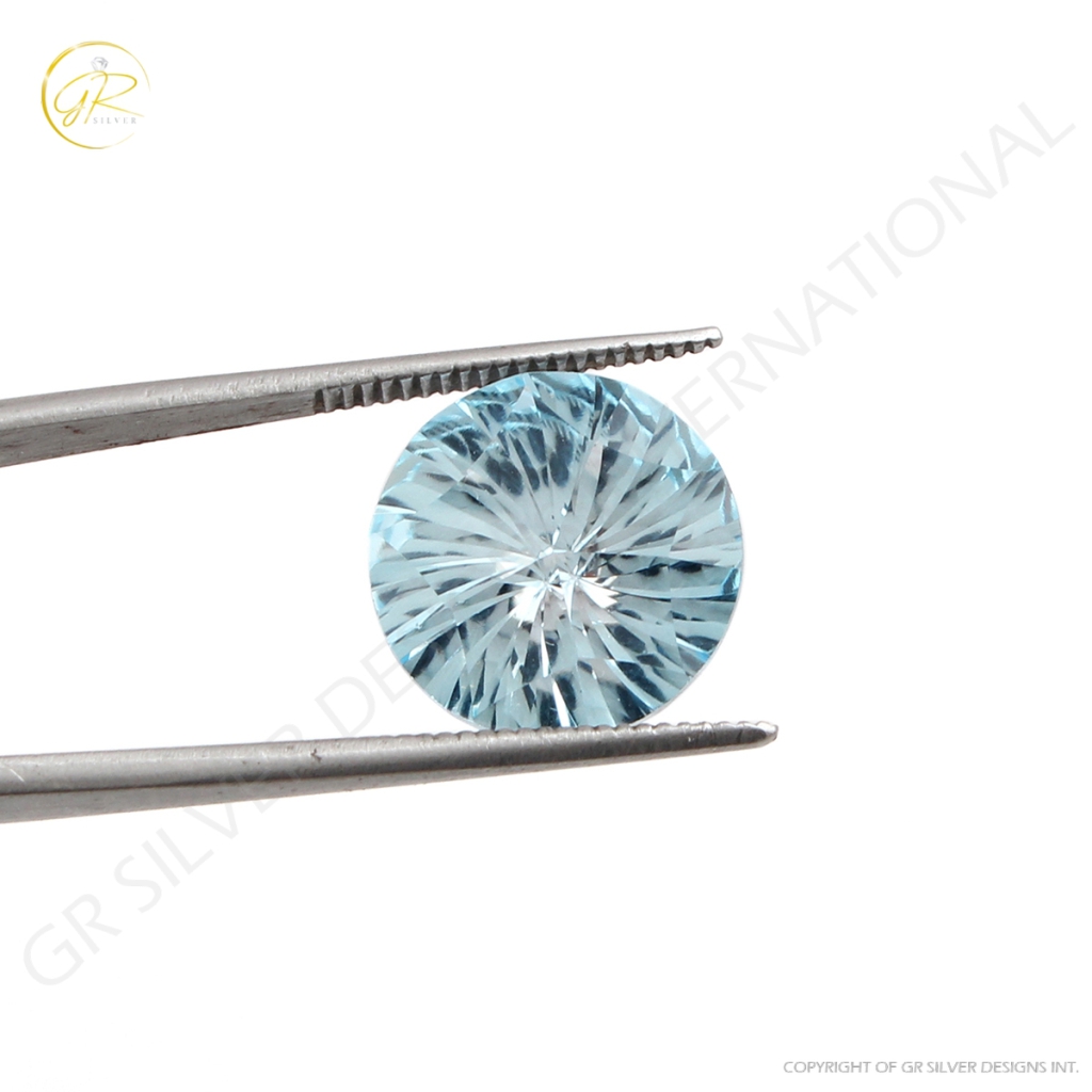 Natural Sky Blue Topaz 12mm Round Cut Loose Gemstone