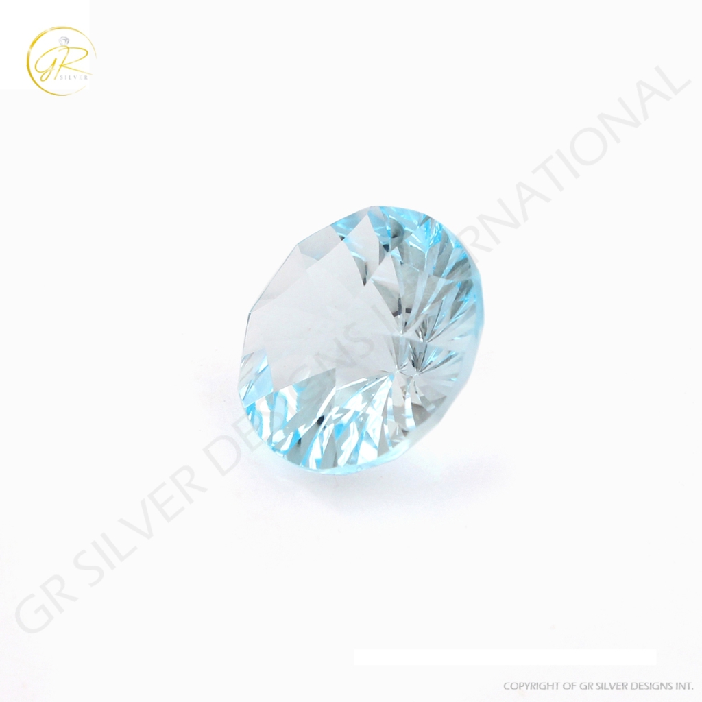 Natural Sky Blue Topaz 12mm Round Cut Loose Gemstone