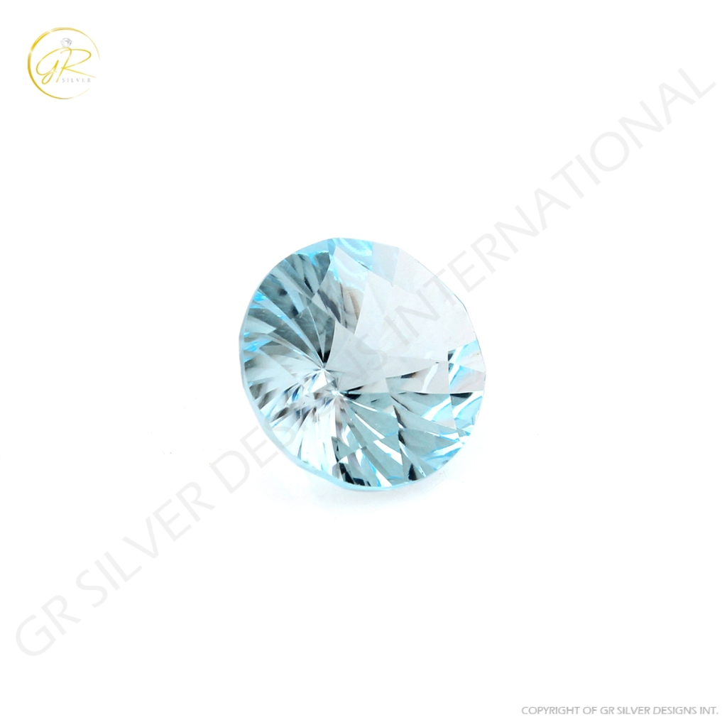 Natural Sky Blue Topaz 12mm Round Cut Loose Gemstone