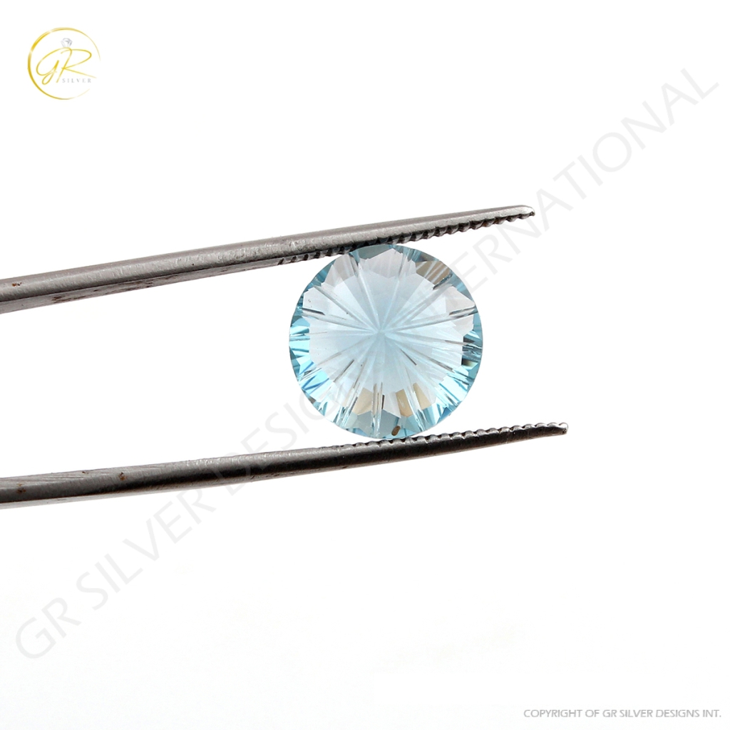 10mm Round Cut Sky Blue Topaz Loose Gemstone