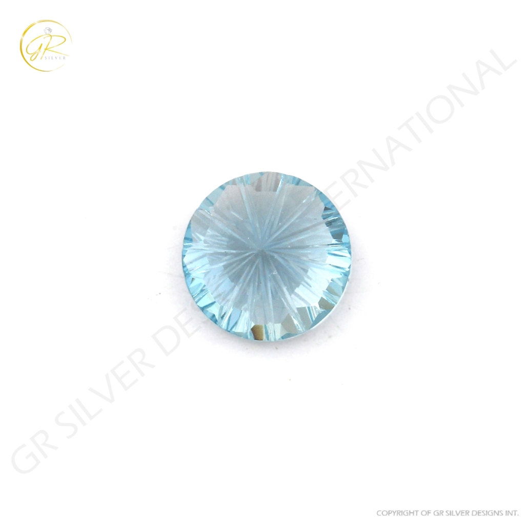 10mm Round Cut Sky Blue Topaz Loose Gemstone