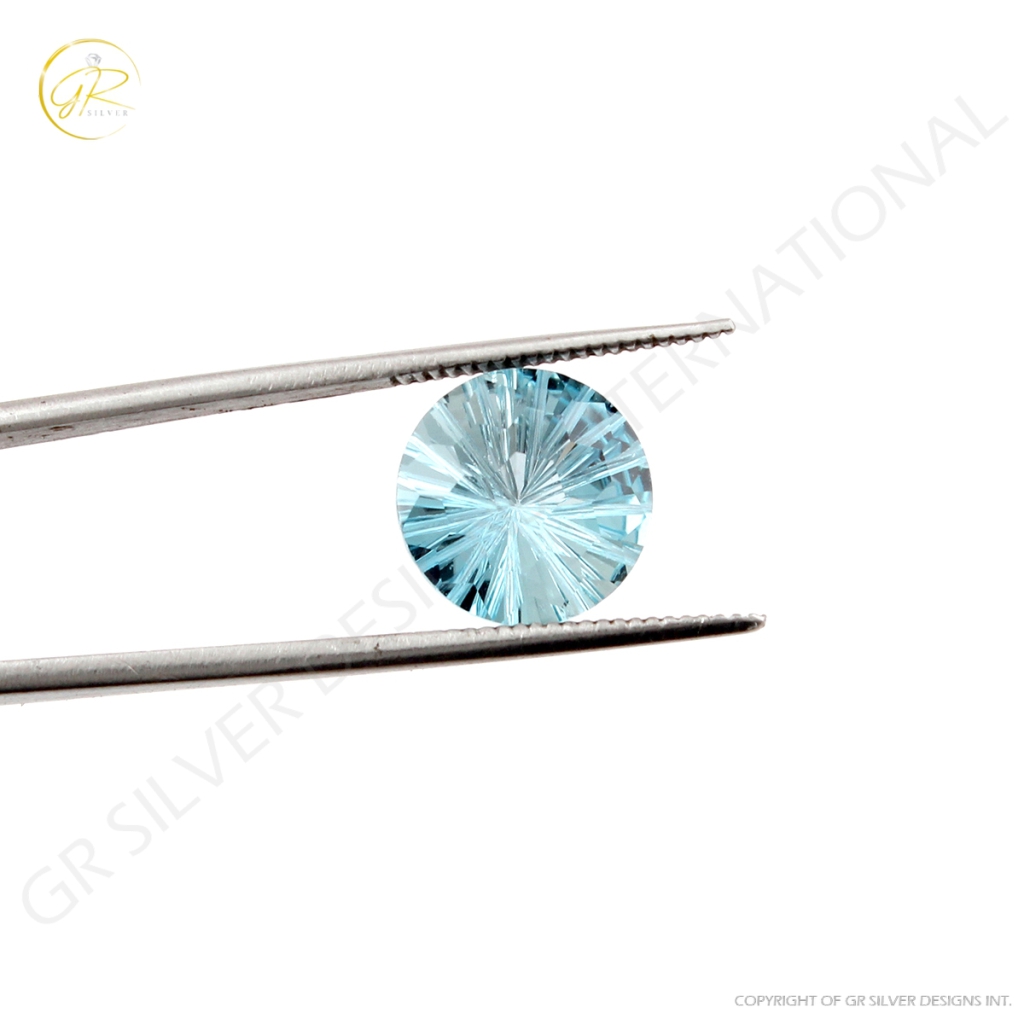 10mm Round Cut Sky Blue Topaz Loose Gemstone