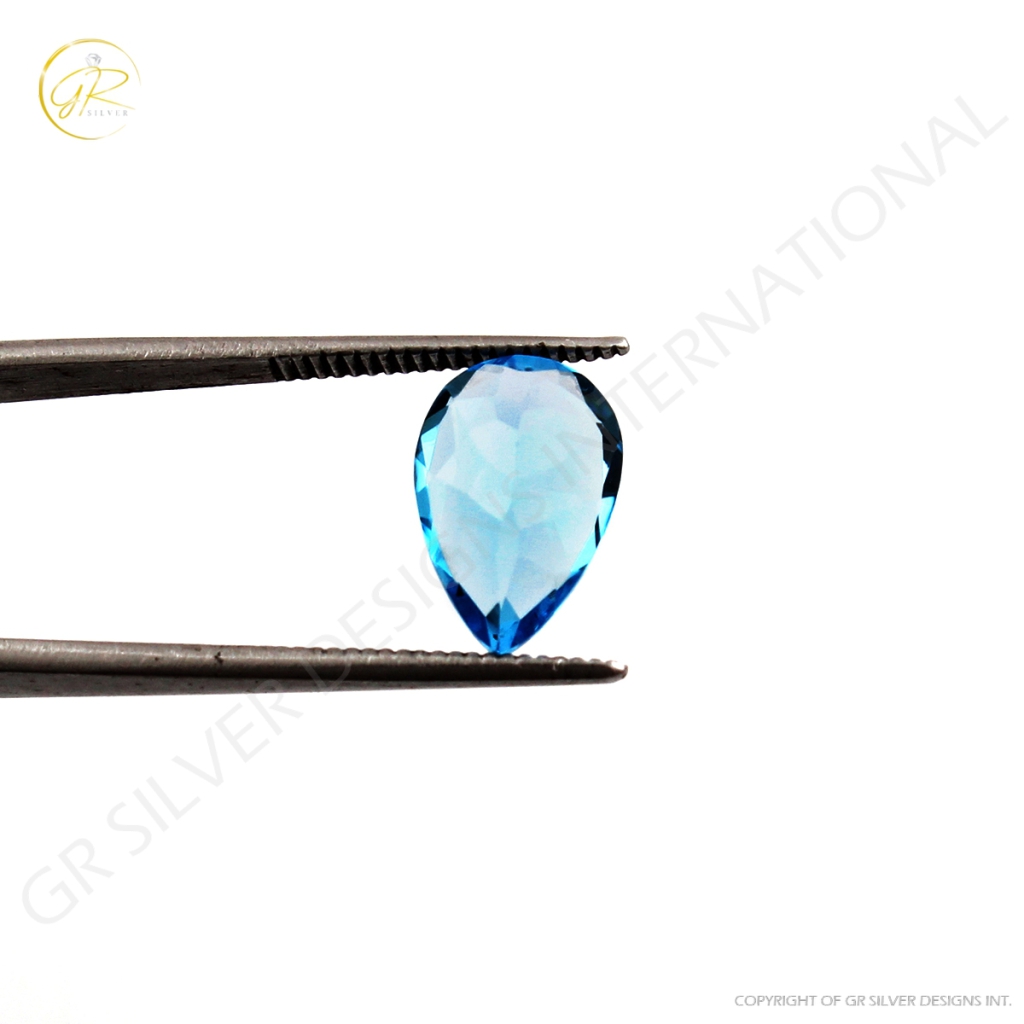 Pear Shape Swiss Blue Topaz Stone For Jewelry Making