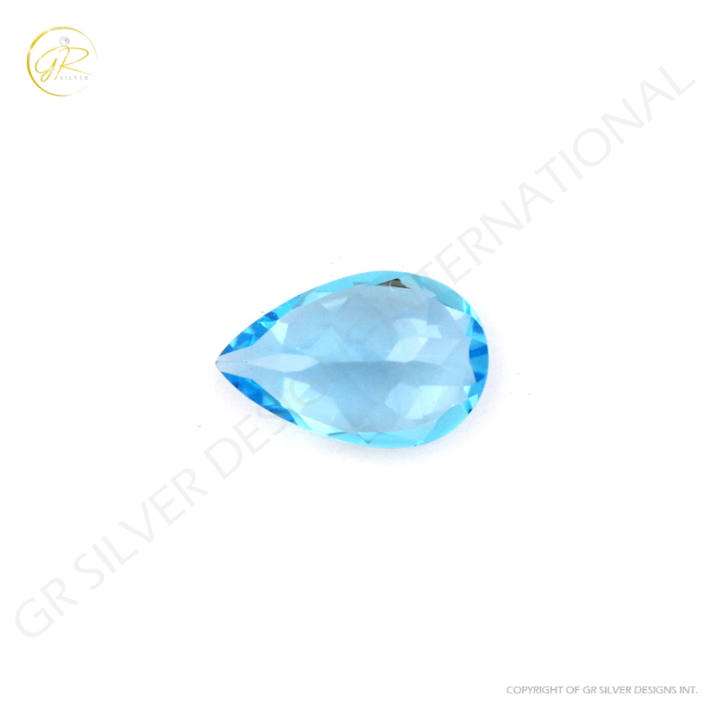 Pear Shape Swiss Blue Topaz Stone For Jewelry Making