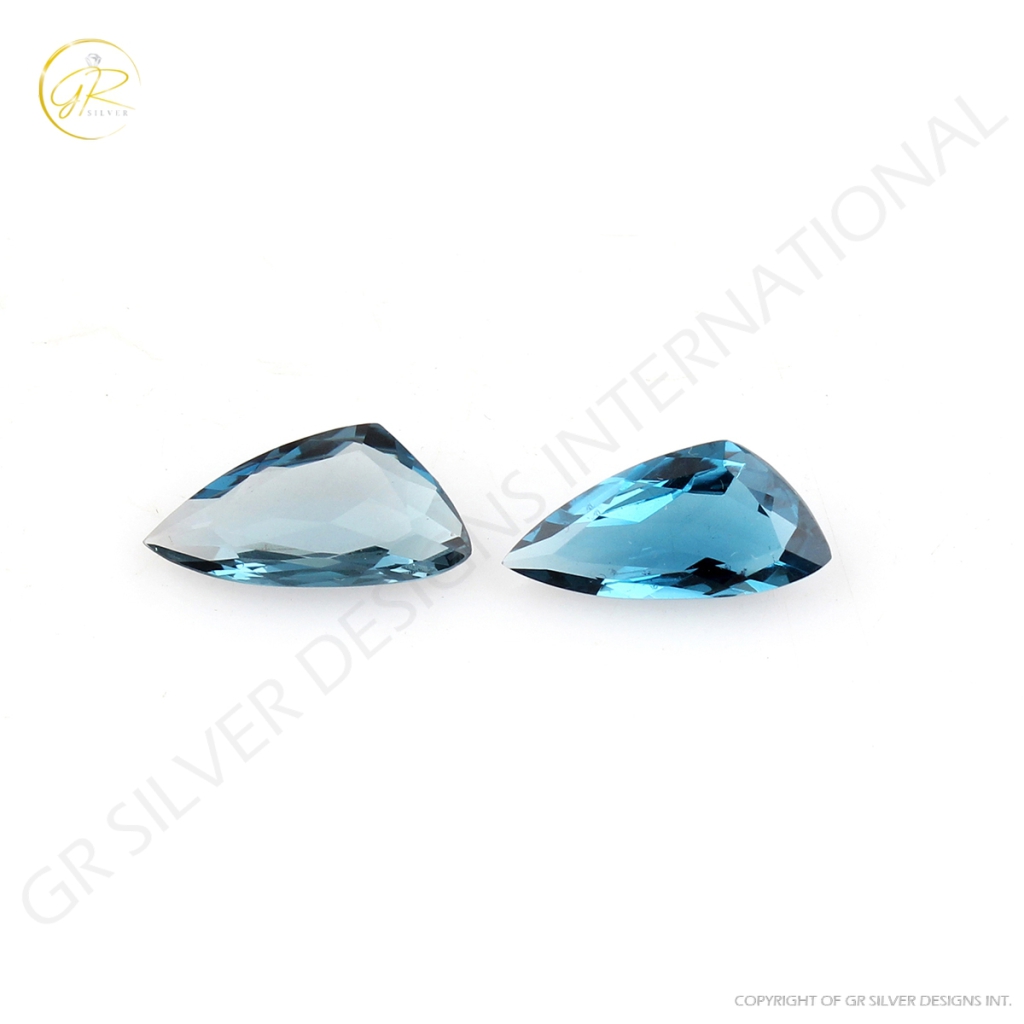 2pair Fancy Shape London Blue Topaz Stone