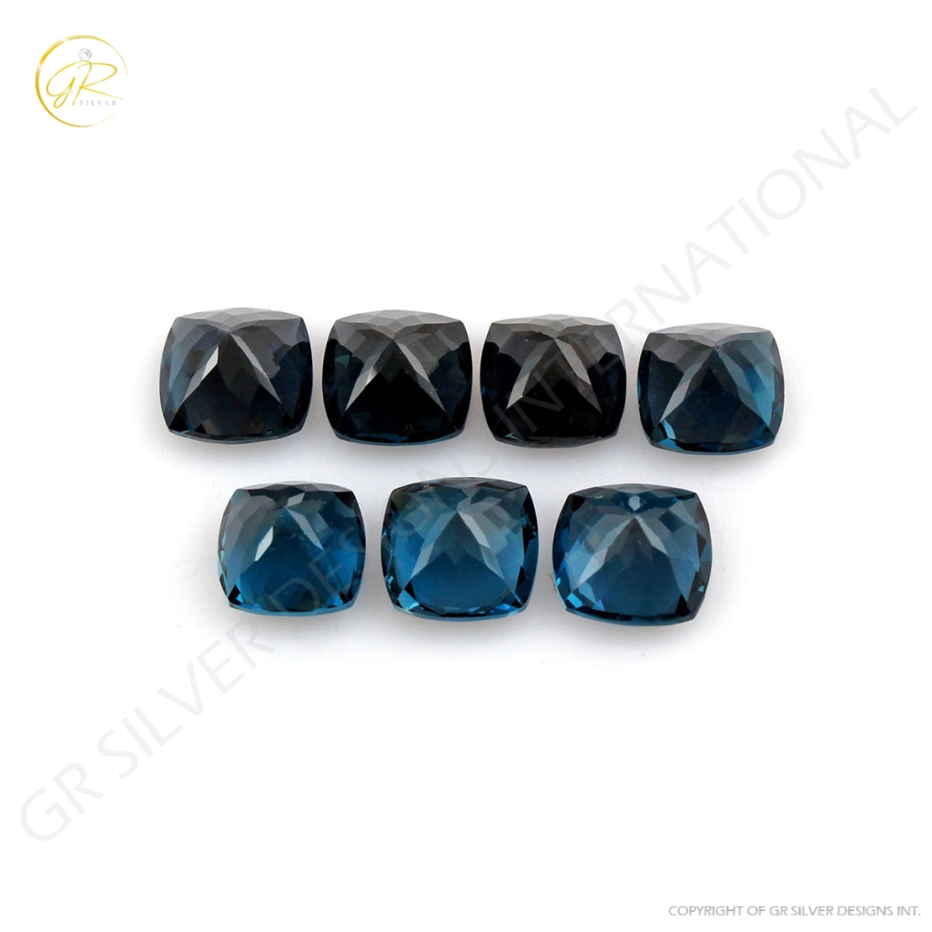 Natural London Blue Topaz cushion Shape Gemstone