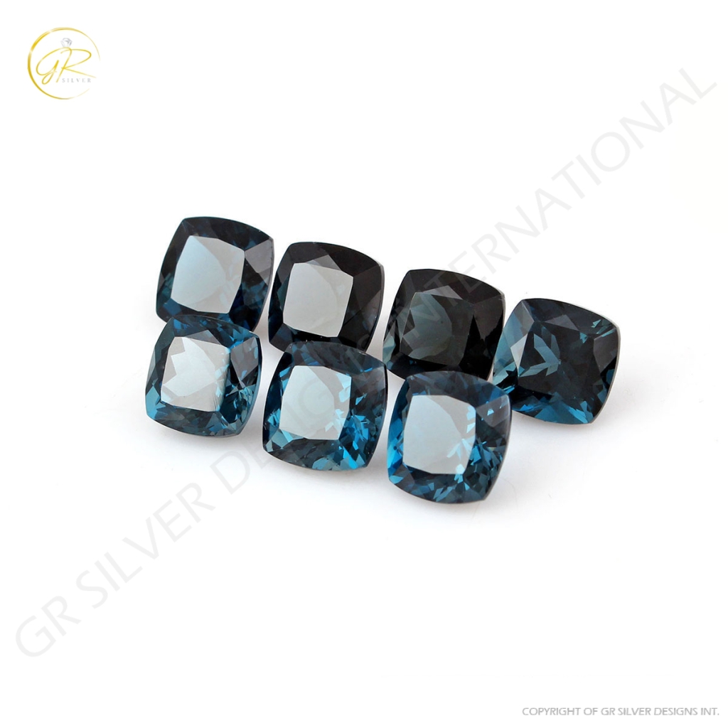 Natural London Blue Topaz cushion Shape Gemstone