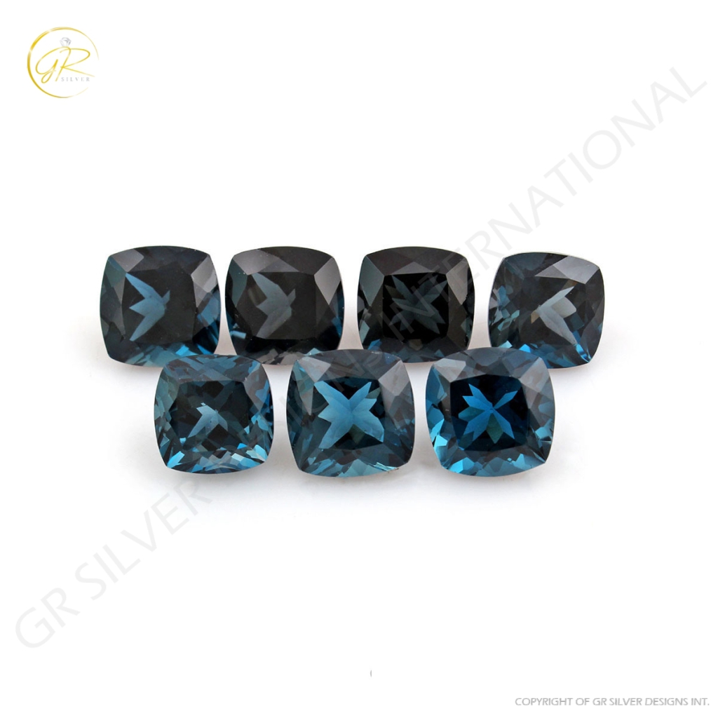 Natural London Blue Topaz cushion Shape Gemstone