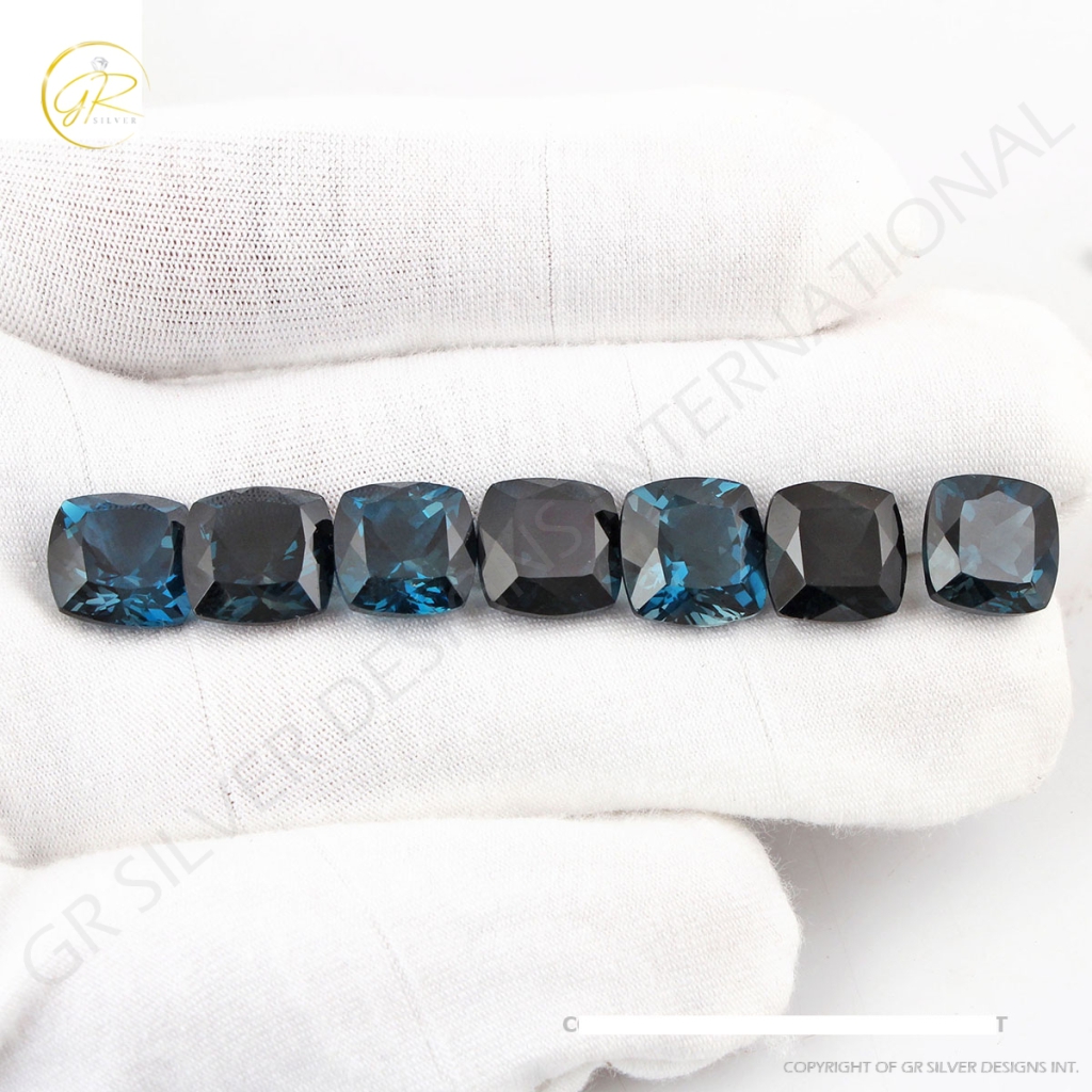 Natural London Blue Topaz cushion Shape Gemstone