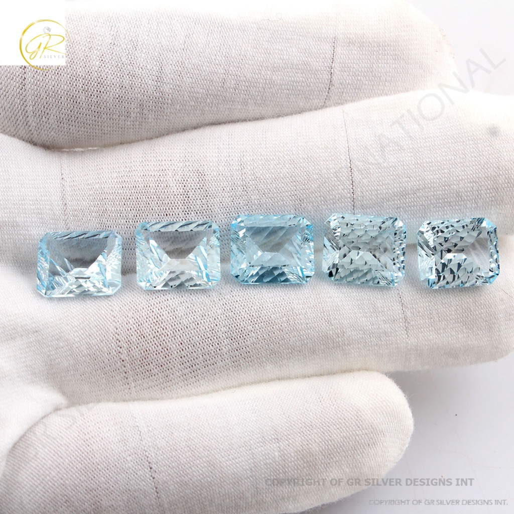 Natural sky Blue Topaz Octagon Shape Loose Gemstone