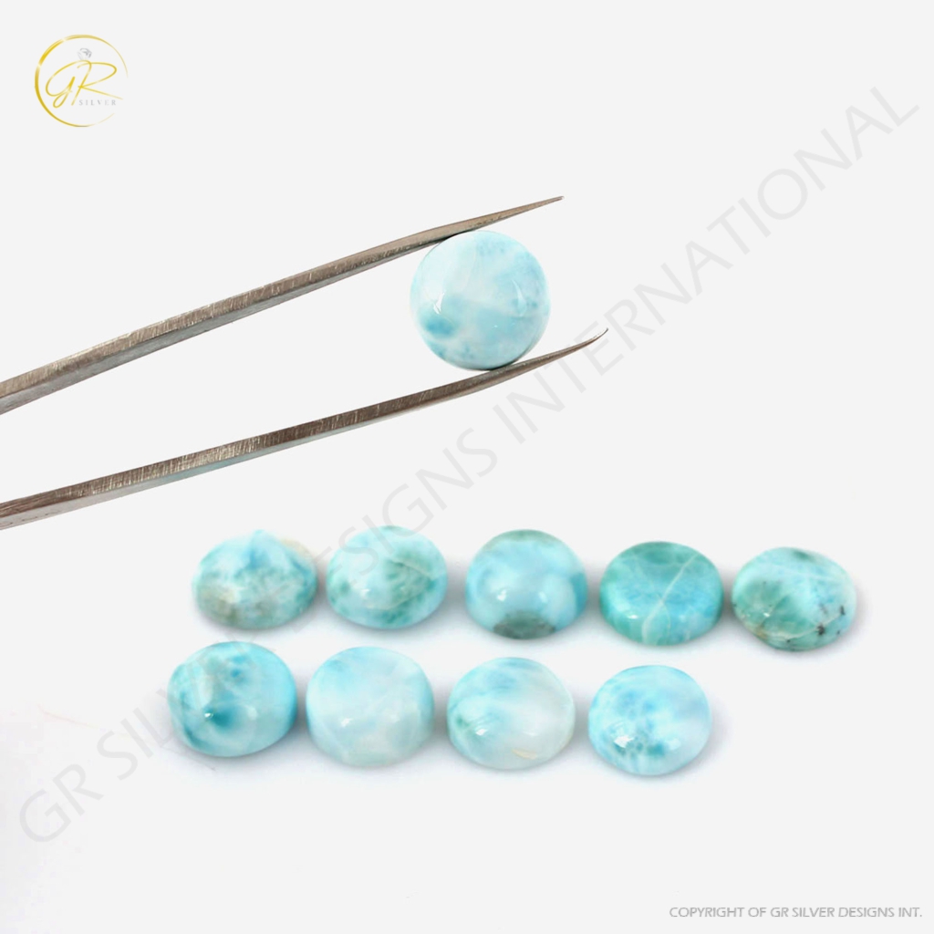 7x9mm Oval Shape Natural Larimar cabochon Loose Gemstone