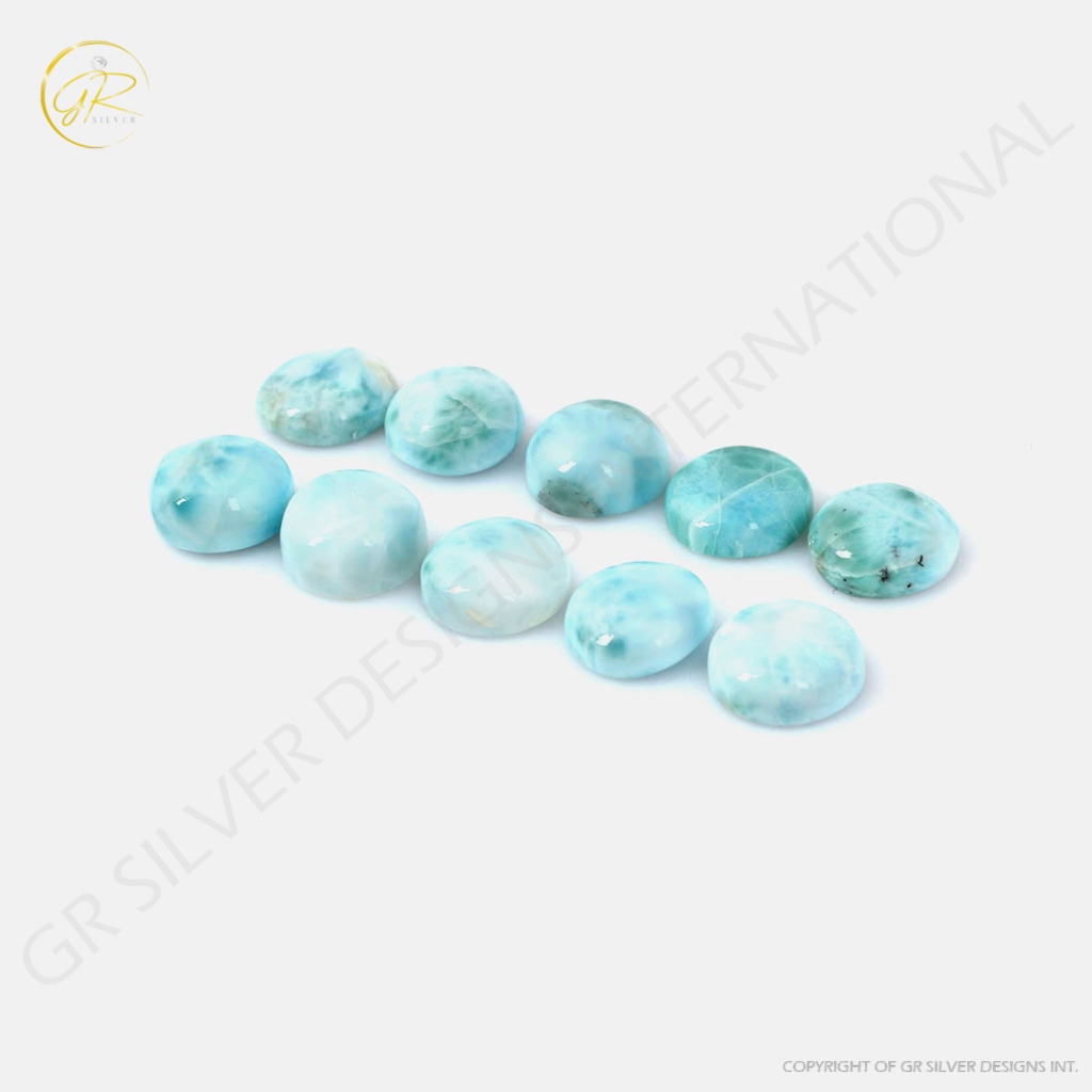 7x9mm Oval Shape Natural Larimar cabochon Loose Gemstone