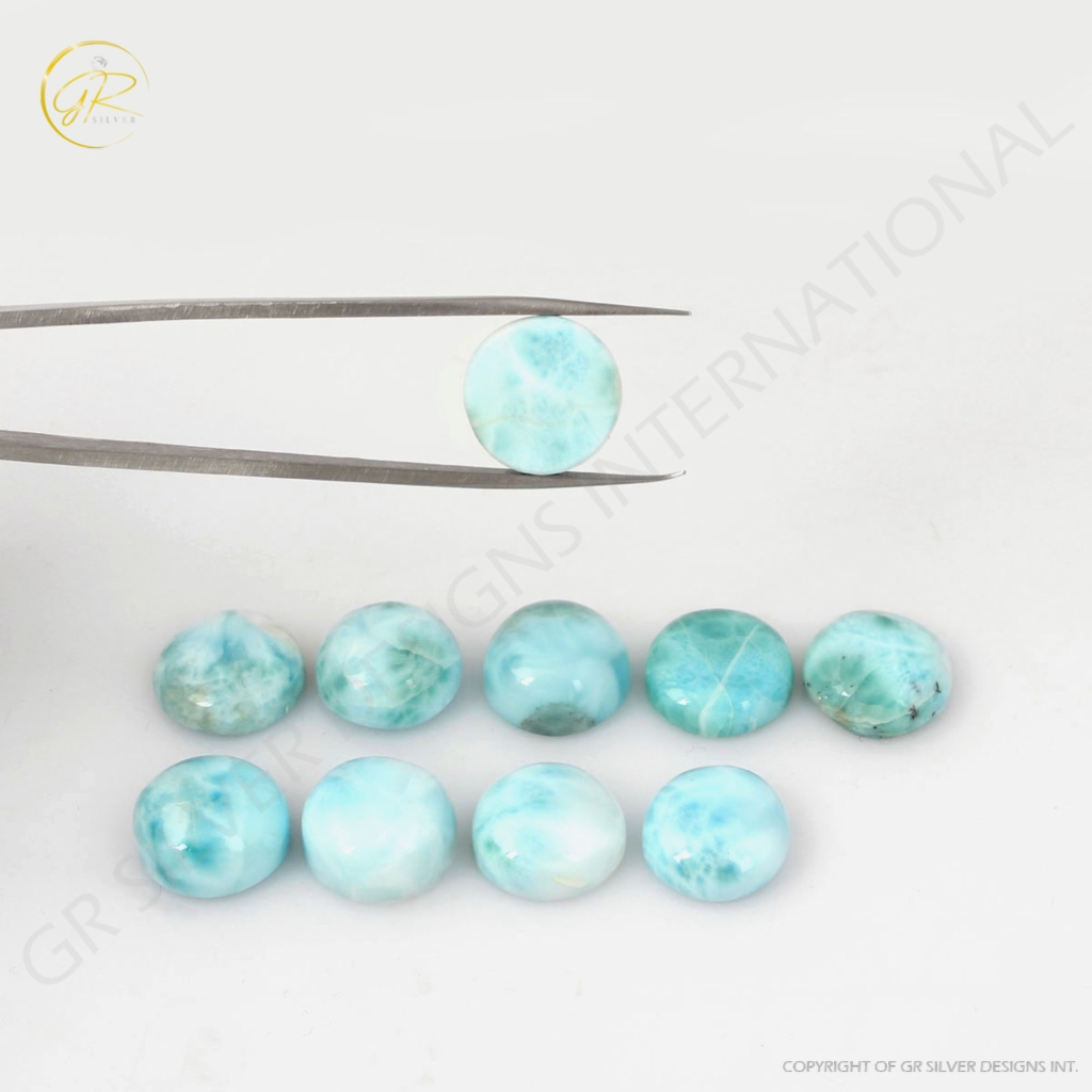 7x9mm Oval Shape Natural Larimar cabochon Loose Gemstone