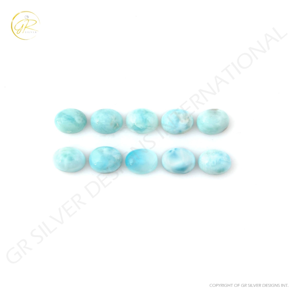 7x9mm Oval Shape Natural Larimar cabochon Loose Gemstone