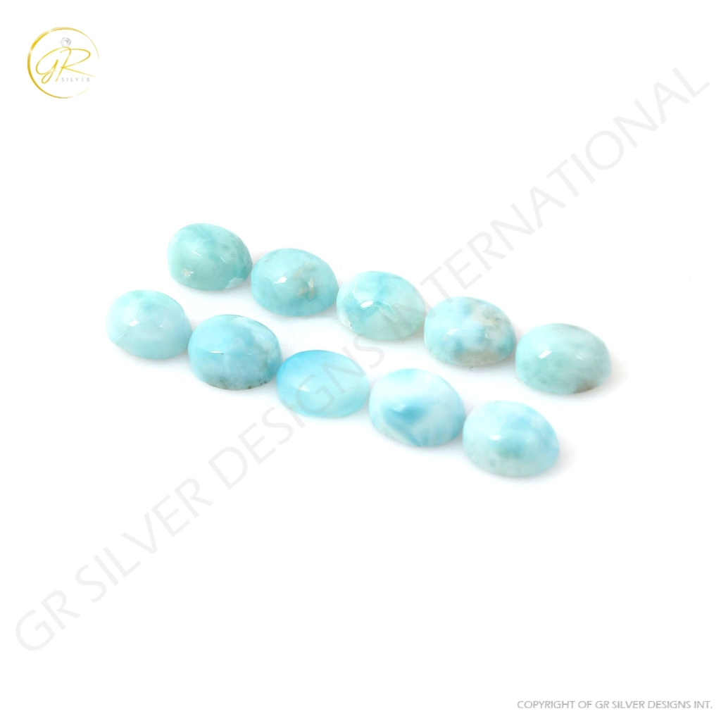 7x9mm Oval Shape Natural Larimar cabochon Loose Gemstone