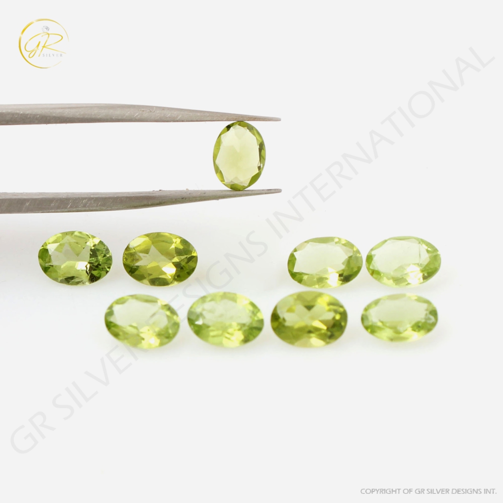 Natural Peridot 5x7mm Faceted Oval Loose Gemstone