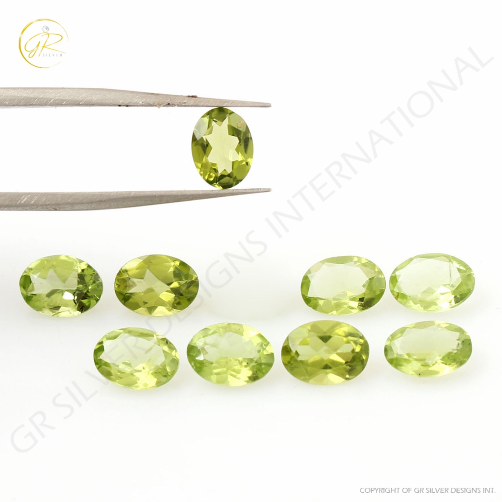 Natural Peridot 5x7mm Faceted Oval Loose Gemstone