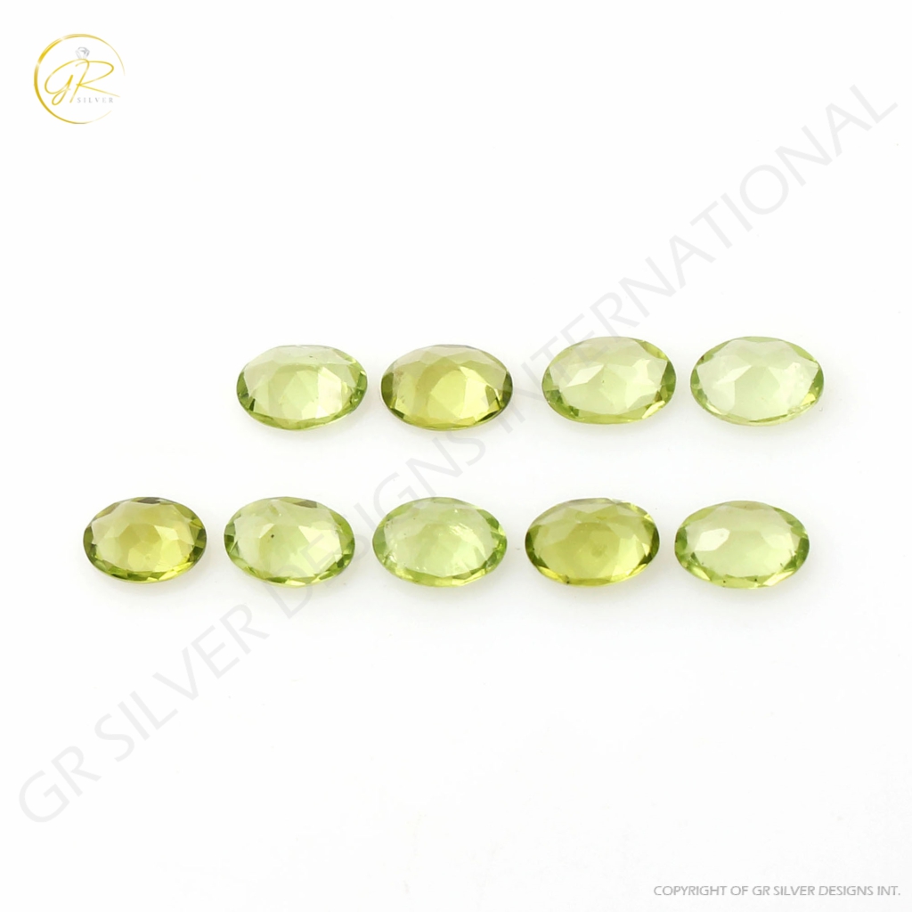 Natural Peridot 5x7mm Faceted Oval Loose Gemstone