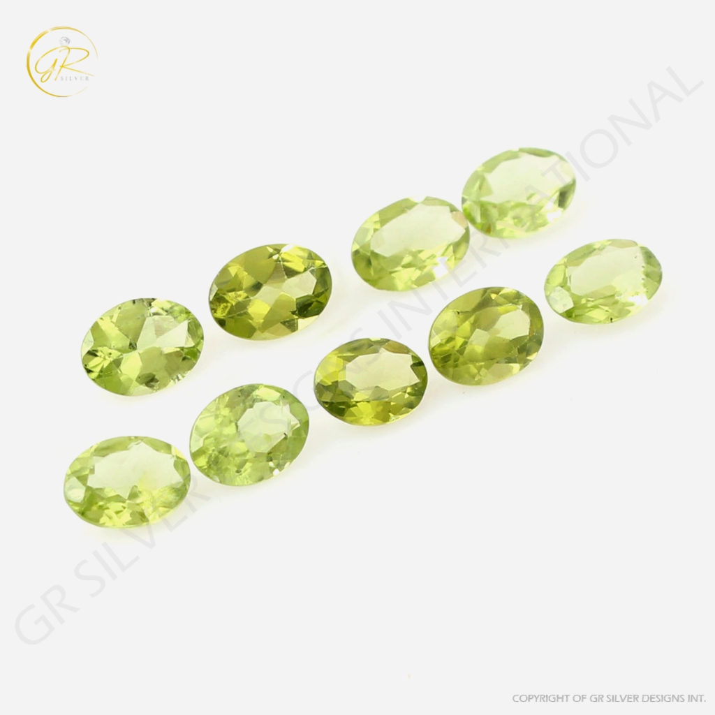 Natural Peridot 5x7mm Faceted Oval Loose Gemstone