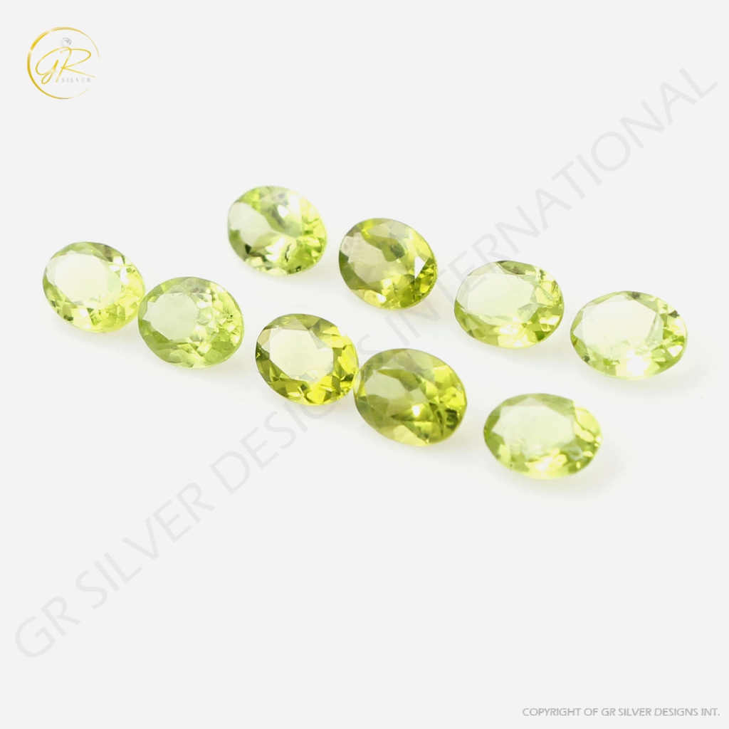 Natural Peridot 5x7mm Faceted Oval Loose Gemstone