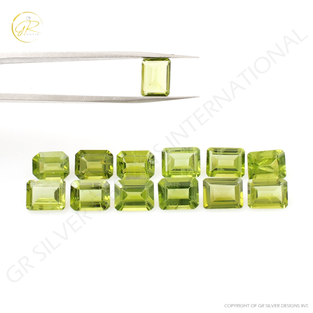 7x9mm Octagon Shape Natural Peridot Loose Gemstone