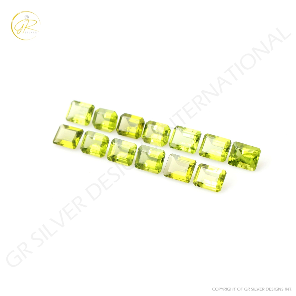 7x9mm Octagon Shape Natural Peridot Loose Gemstone