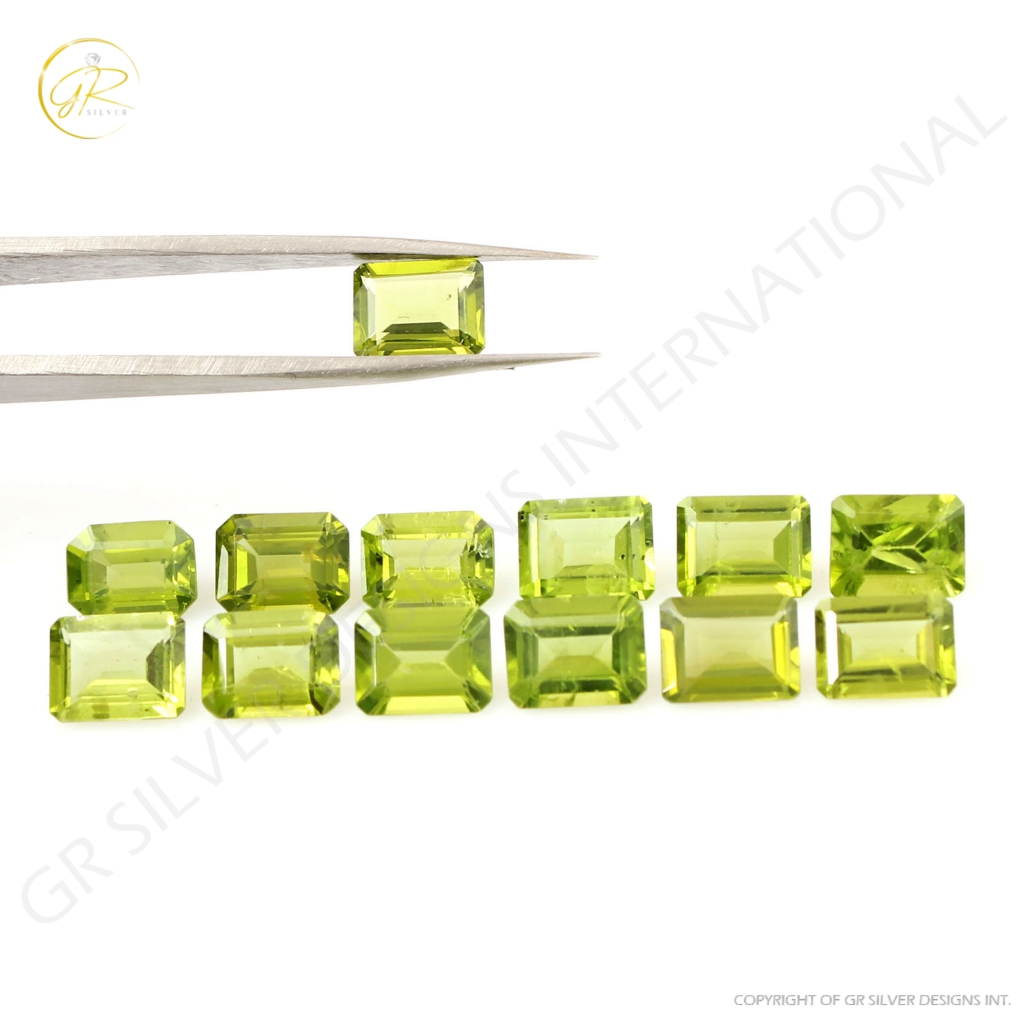 7x9mm Octagon Shape Natural Peridot Loose Gemstone