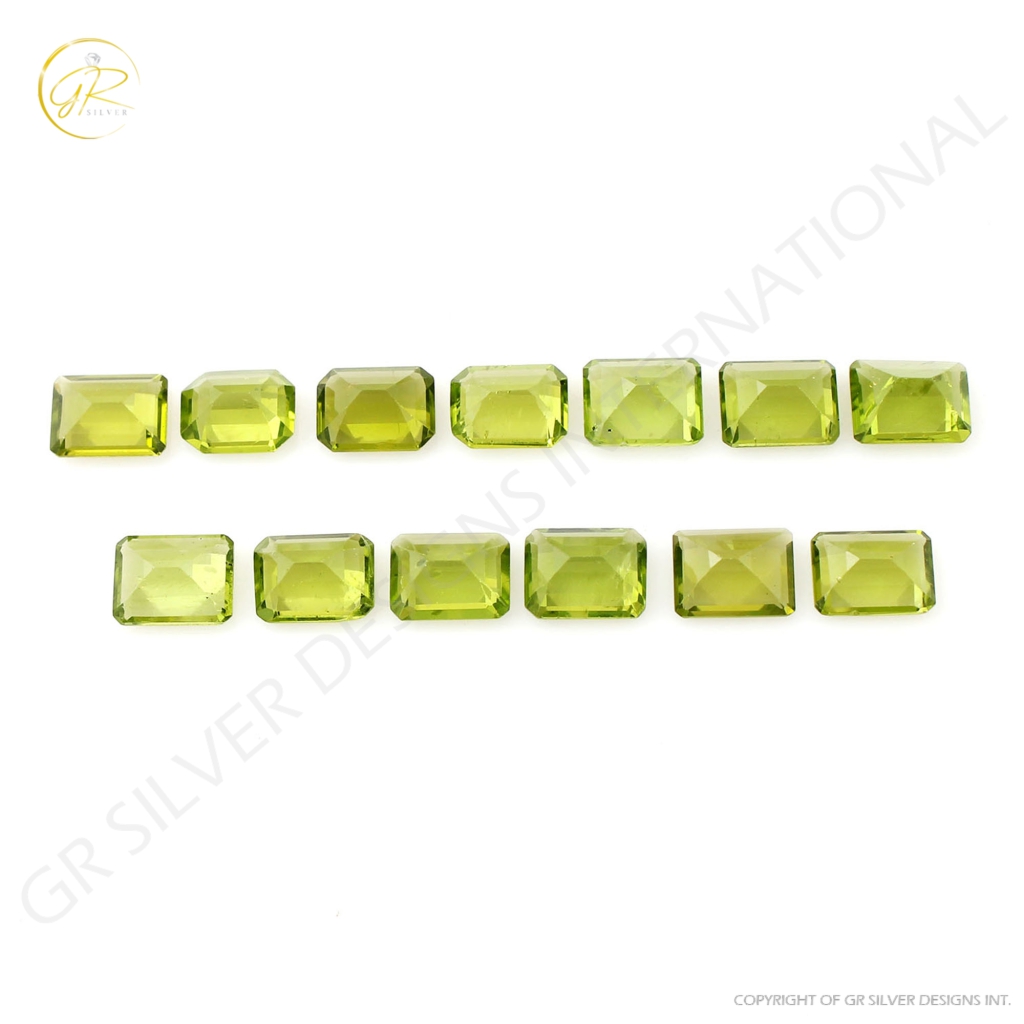 7x9mm Octagon Shape Natural Peridot Loose Gemstone