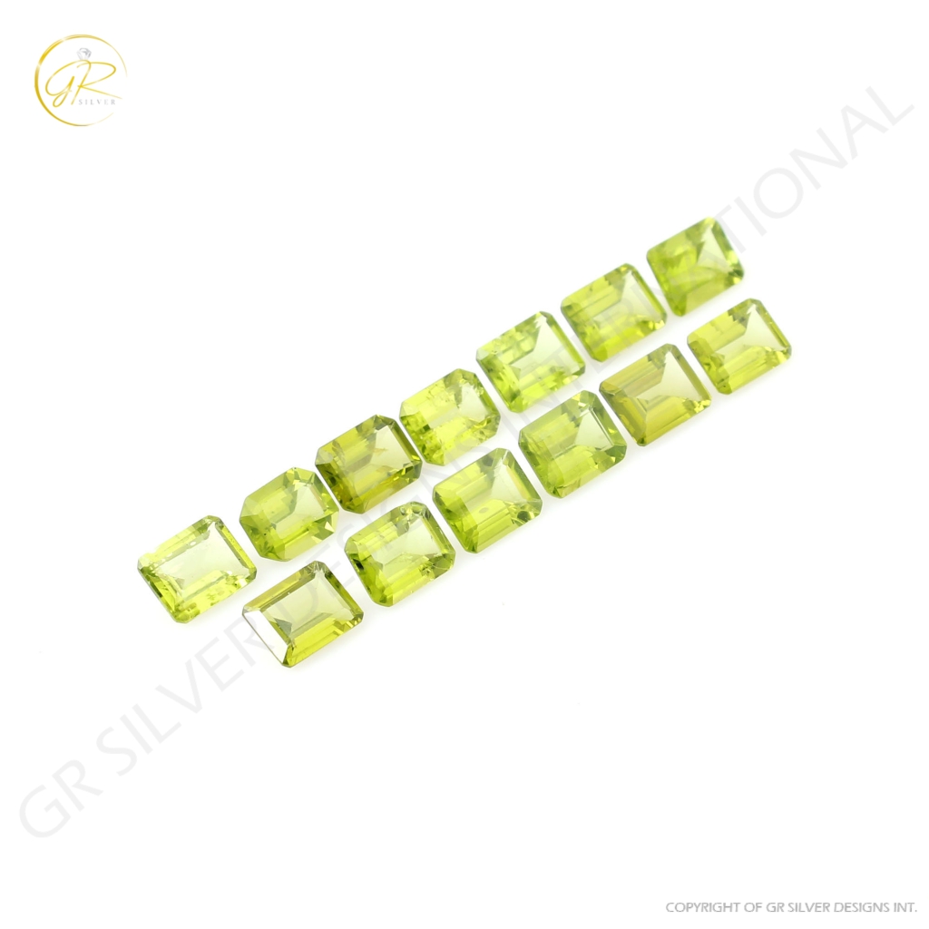 7x9mm Octagon Shape Natural Peridot Loose Gemstone