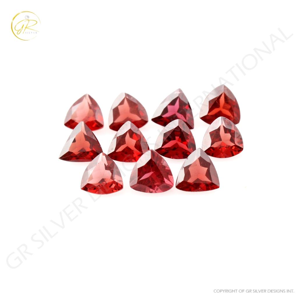 Natural Garnet 6mm Trillion Shape Loose Gemstone