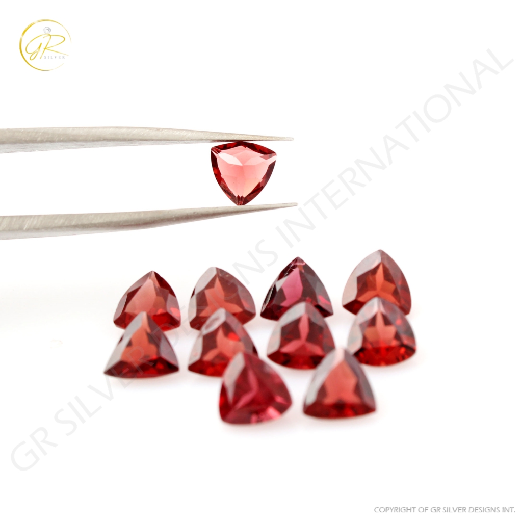 Natural Garnet 6mm Trillion Shape Loose Gemstone